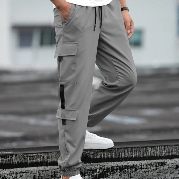 Grey Mens Cargo Pants - Picture 4 of 4